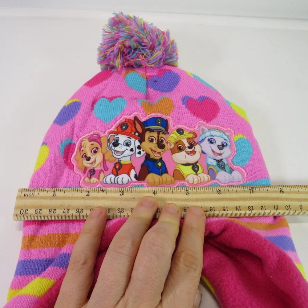paw patrol hat and mittens fleece (8 in wide hat)